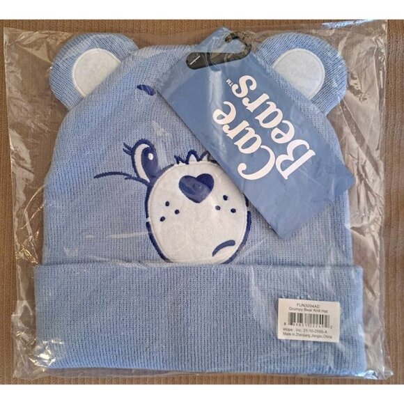 Hat New Grumpy Bear Care Bears Adult Beanie Winter Blue Warm Soft Juniors Girls - Picture 2 of 2